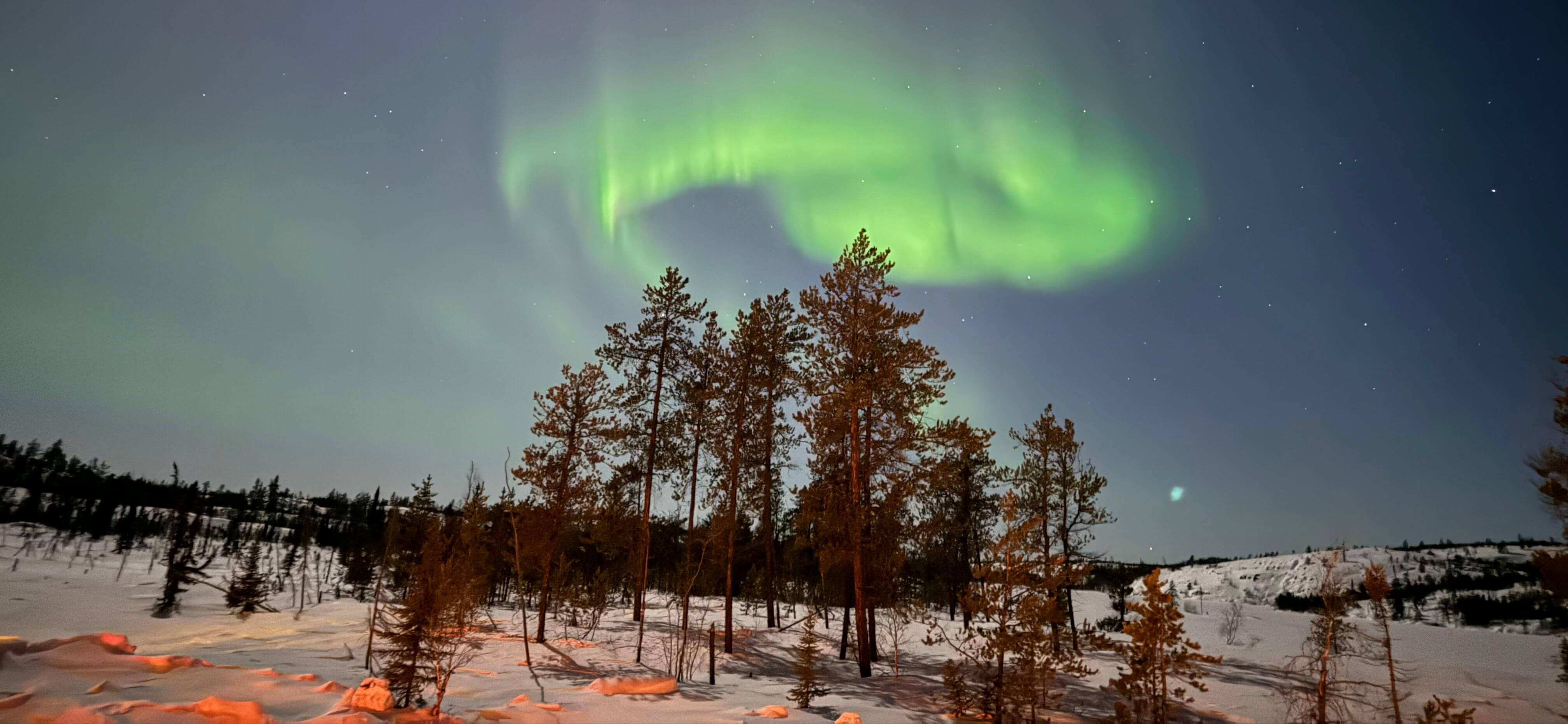 Northern lights still showing nicely on a new moon.